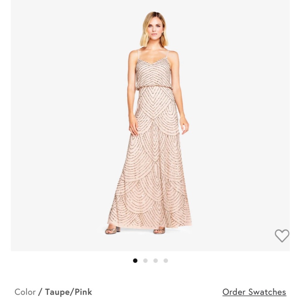 Adrianna Papell Beaded Blouson Gown Size 4 - only worn once!